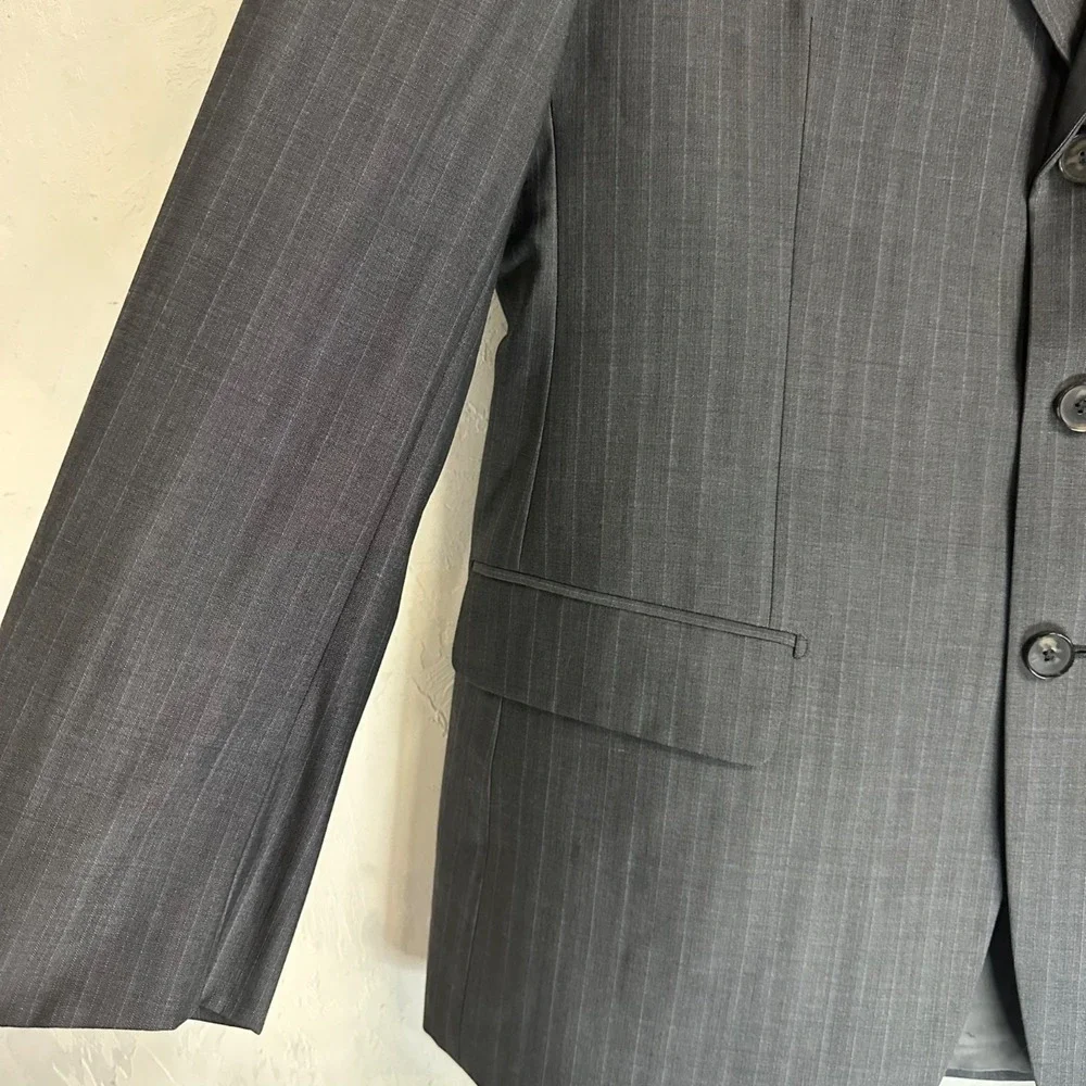 Hugo Boss Foster Super 130 Slim Fit Blazer Suit Men's Size 40 Gray Three Button